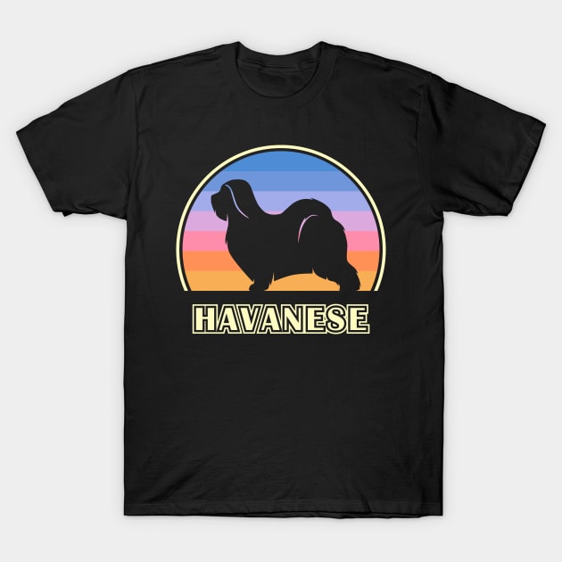 Havanese Vintage Sunset Dog T-Shirt by millersye